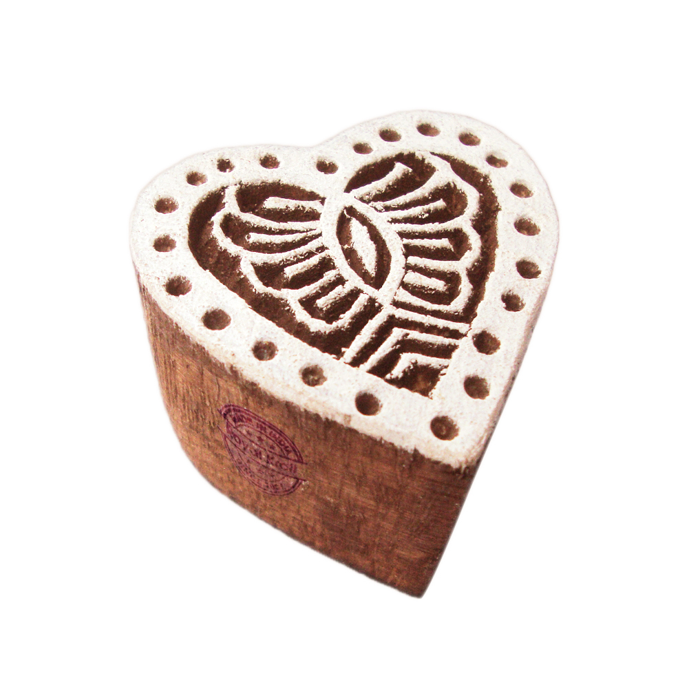Small Heart Wooden Block Printing Stamps Core Material: Wood