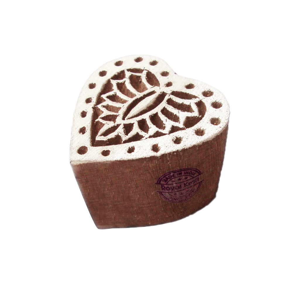 Small Heart Wooden Block Printing Stamps Core Material: Wood