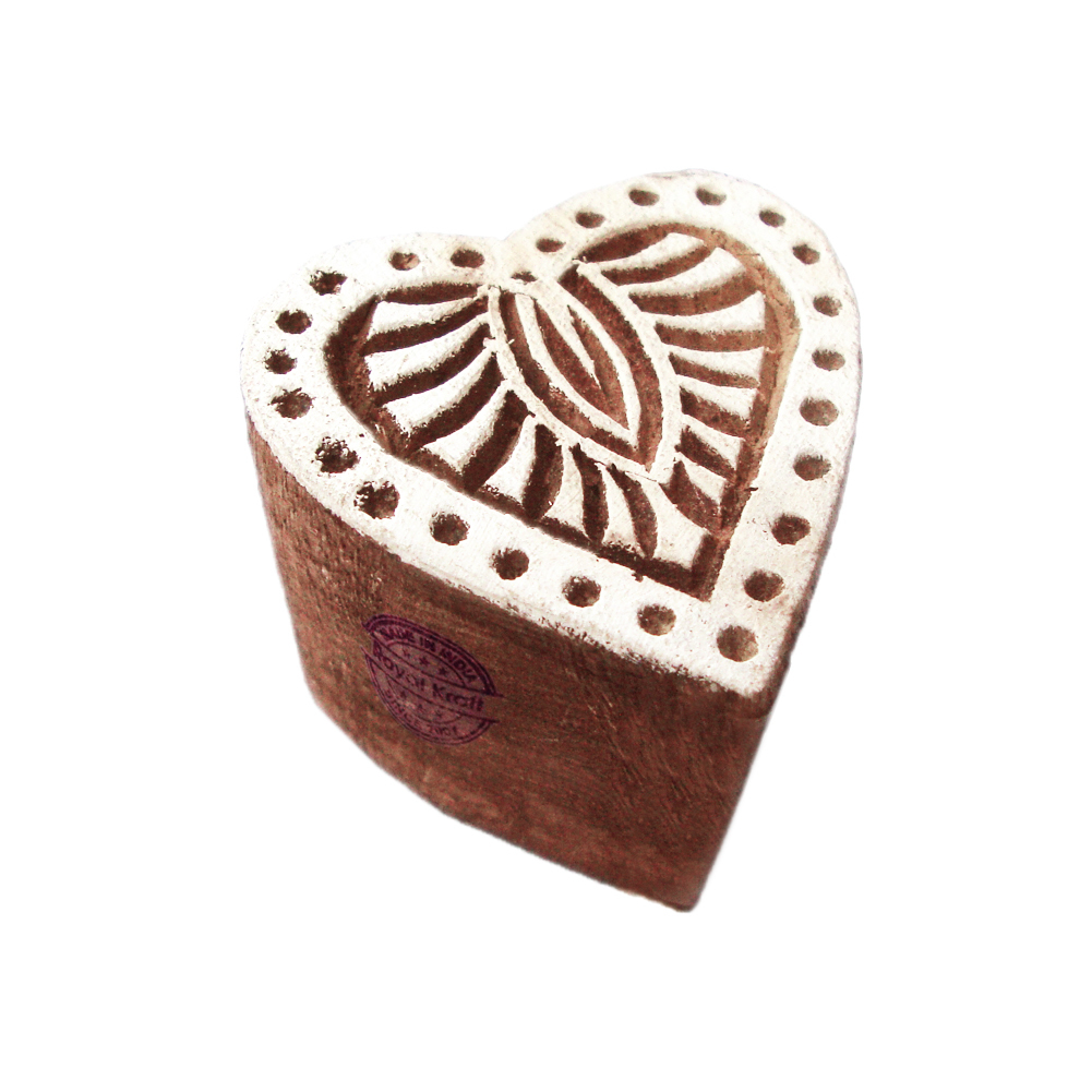 Small Heart Wooden Block Printing Stamps Core Material: Wood