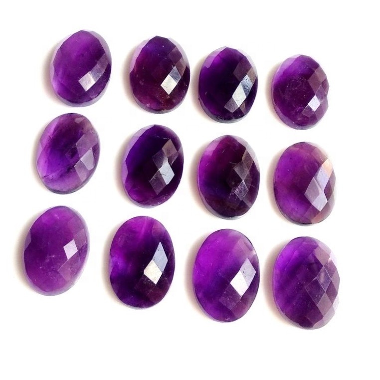 10x12mm African Amethyst Rose Cut Oval Loose Gemstones Grade: Aaa