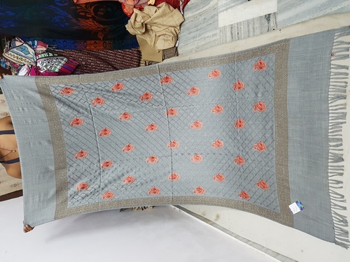 Ladies Embroidery Shawl - Natural Fabric, Standard Size, Multicolor | Soft, Textured, Skin-Friendly Design