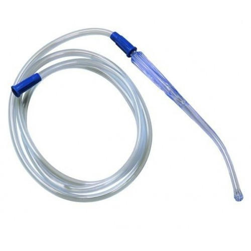 Yankaur Suction Set - Medical Grade PU Material, 9mm O.D. Tube with 250cm Length | Sterile, Disposable, Waterproof, Versatile Suction Handle with Standard and Crown Tips
