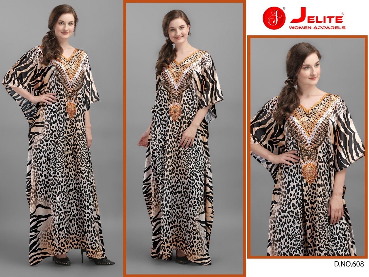 Multi Color Jelite Kaftan E Nazakat Smooth Satin With Stone Work Kaftan Catalog
