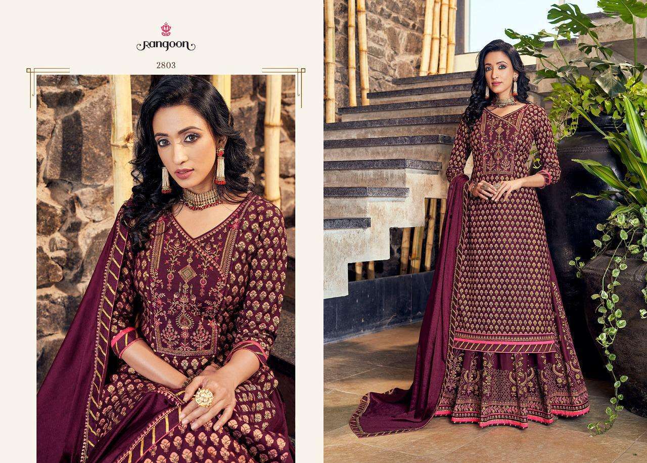 Multi Color Rangoon Natraj Vol 3 Rayon Print With Embroidery Work Readymade Suit Catalog