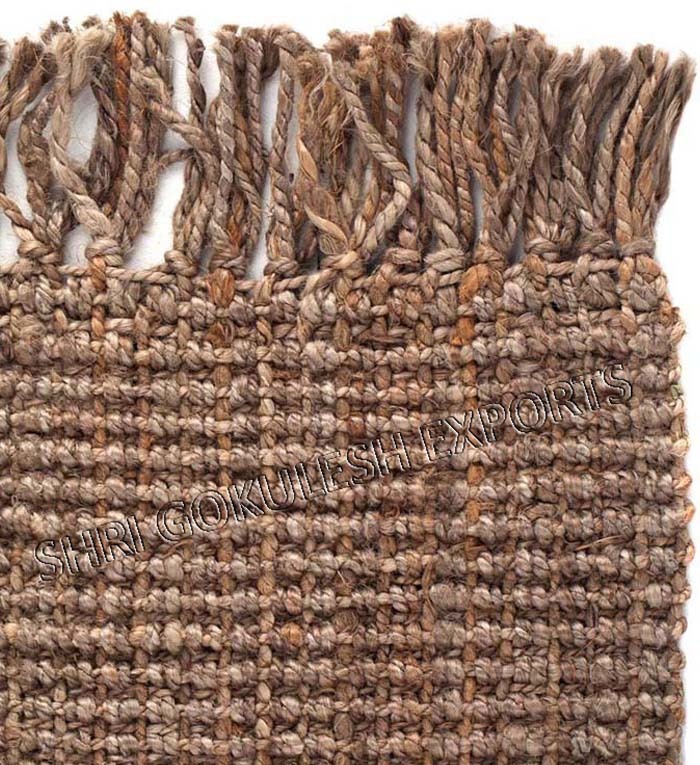 Handmade Designer Hemp Jute Rugs Floor Decorative Carpets Back Material: Woven Back