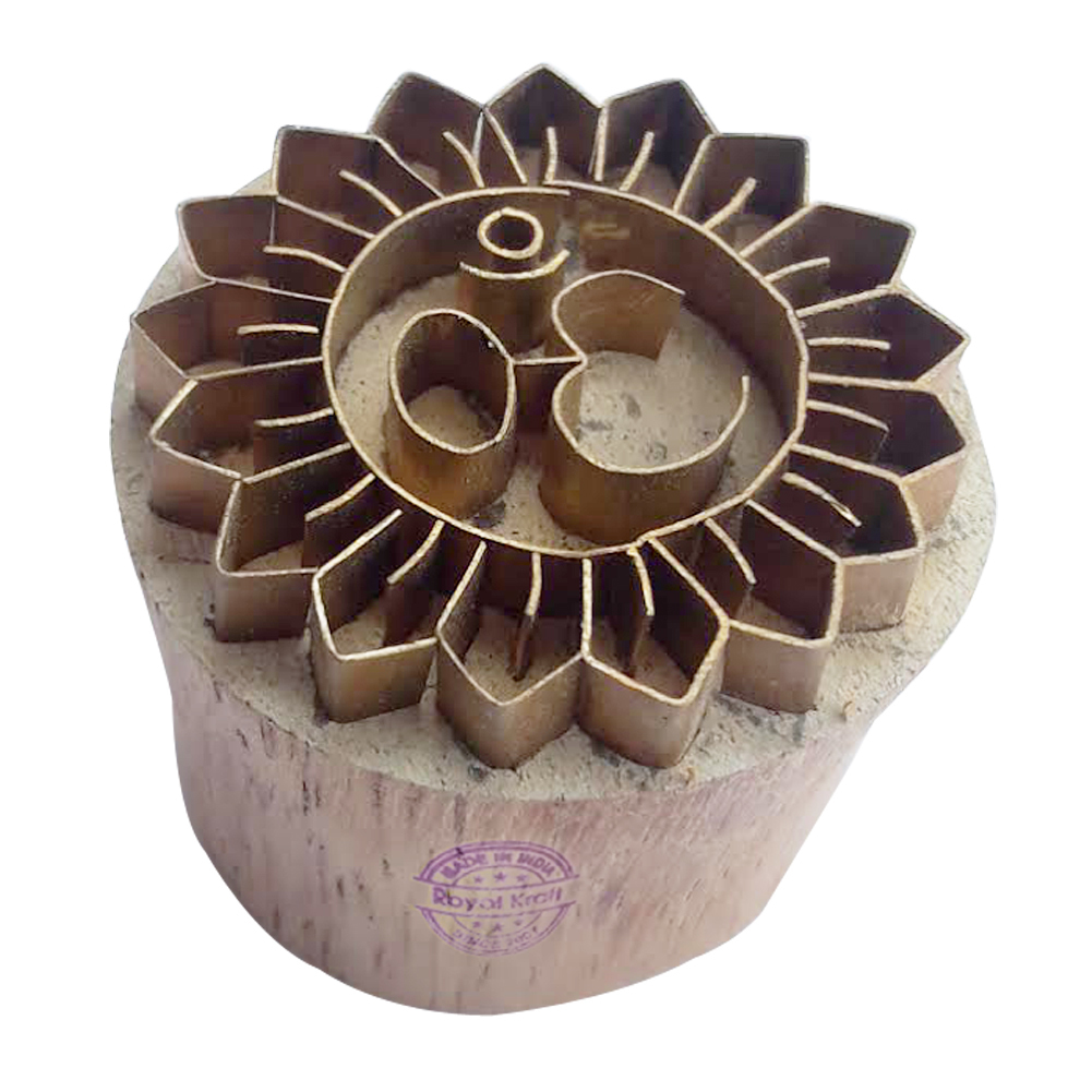 Round Wooden Block Printing Stamps Core Material: Wood Brass