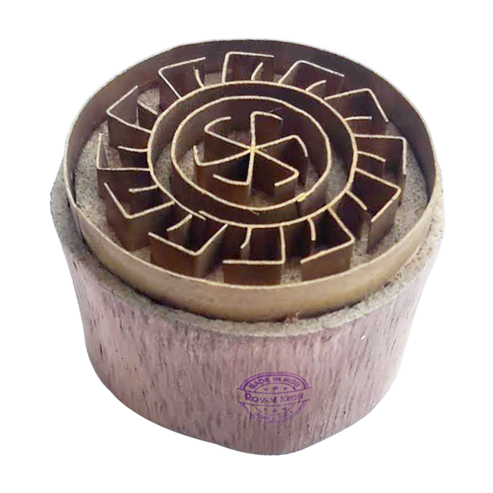 Round Wooden Block Printing Stamps Core Material: Wood Brass