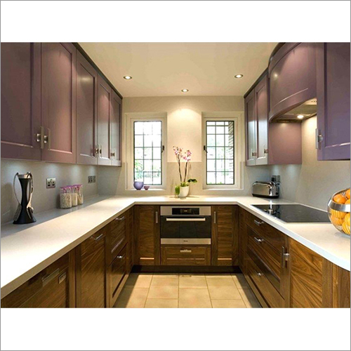 लकड़ी का पोर्टेबल डिज़ाइनर मॉड्यूलर किचन