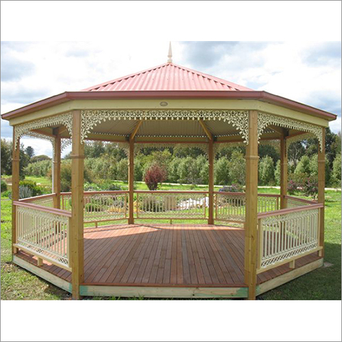 Outdoor Gazebo - Waterproof Mild Steel Pyramid Design | Green Finish For Hotels, Restaurants, And Villas