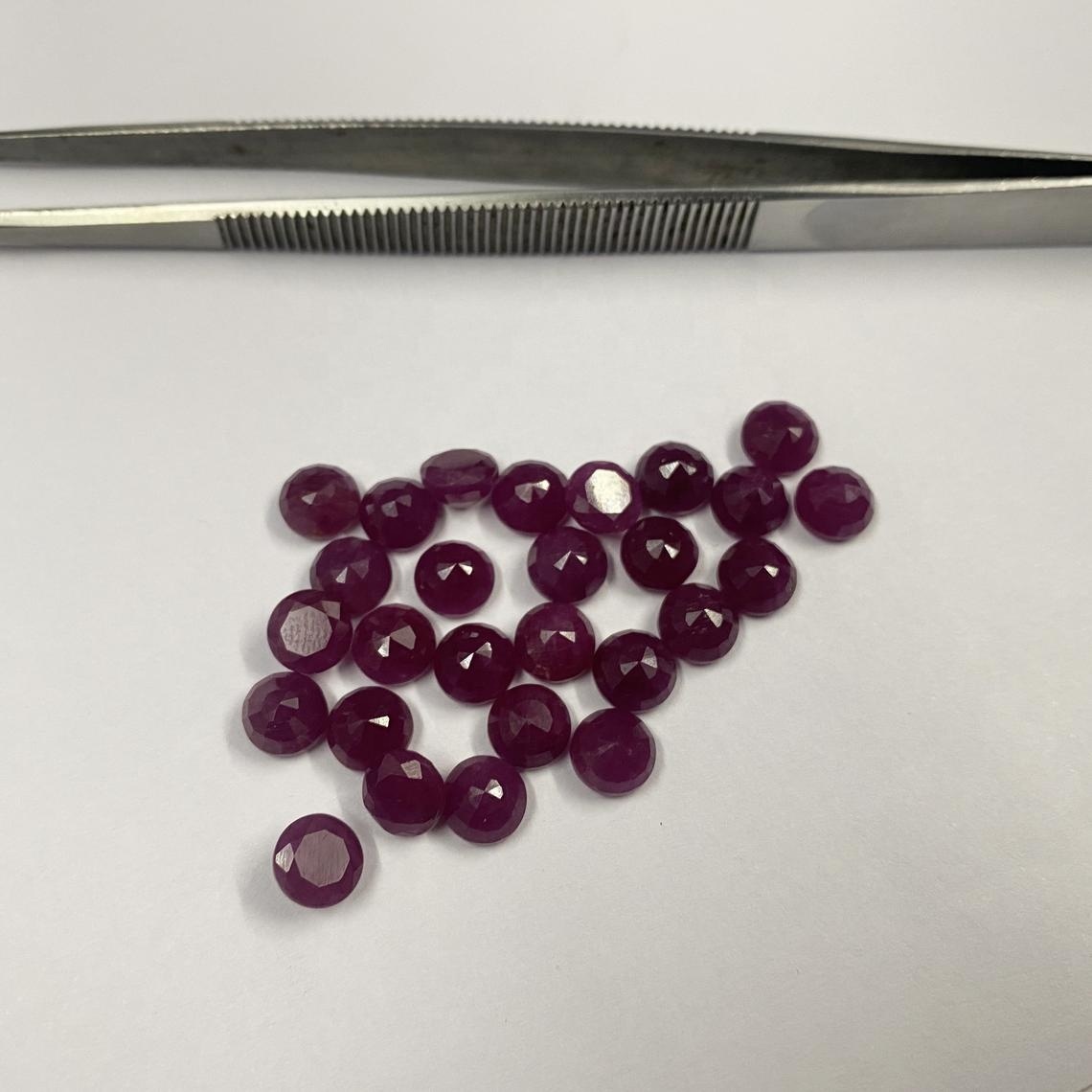 7mm Ruby Faceted Round Loose Gemstones Grade: Aaa