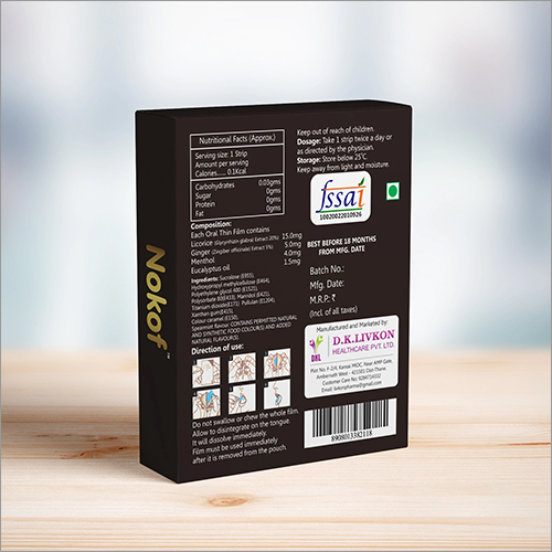 Relives Cough And Soothes Sore Throat Instantly - Orally Disintegrating Strips General Medicines