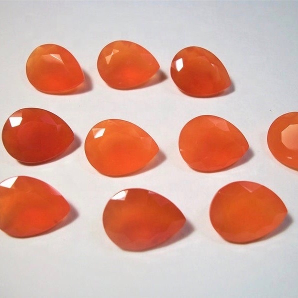 3x5mm Carnelian Faceted Pear Loose Gemstones Grade: Aaa
