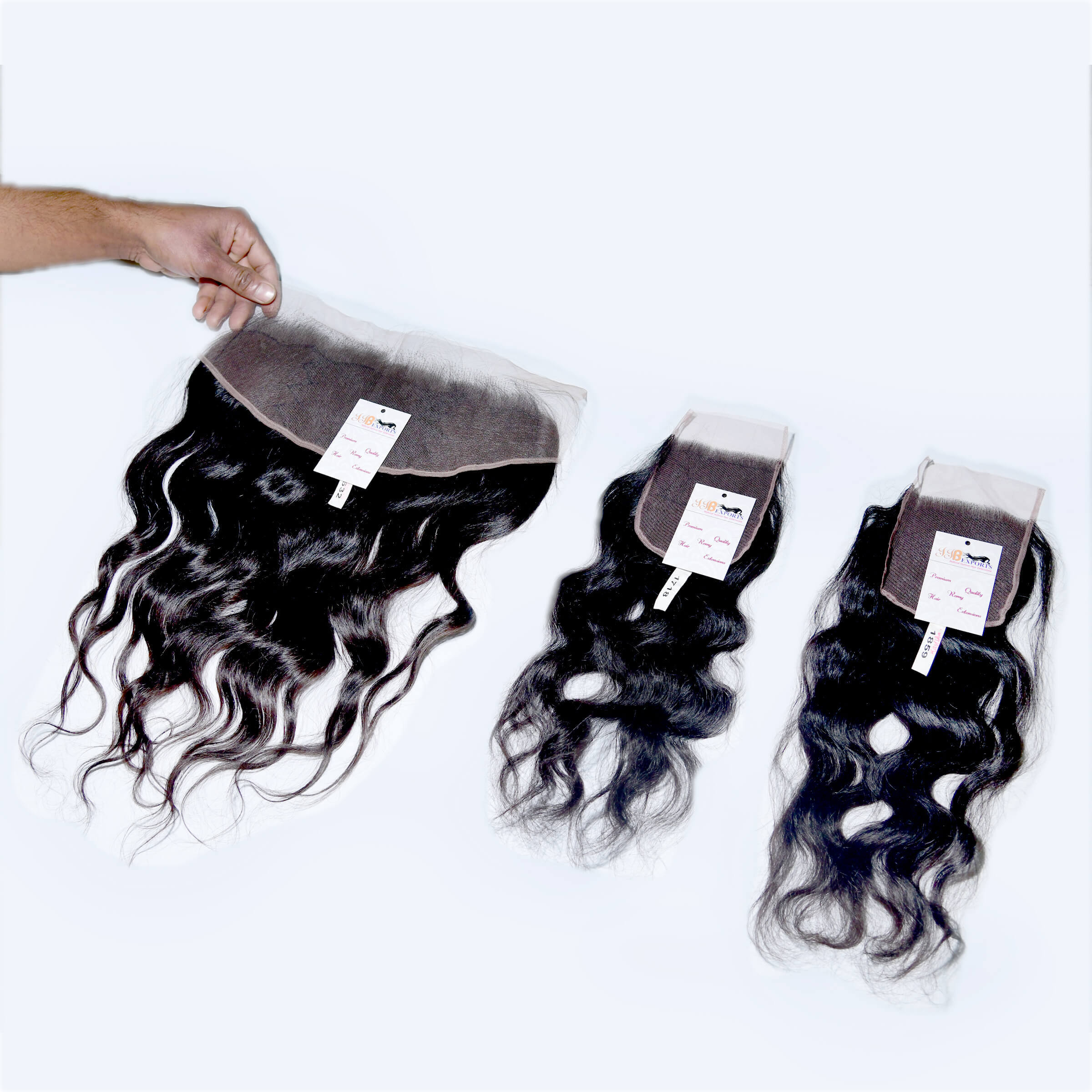 Raw Indian Virgin Human Hair Lace Frontal Clouser - Color: Natural Black