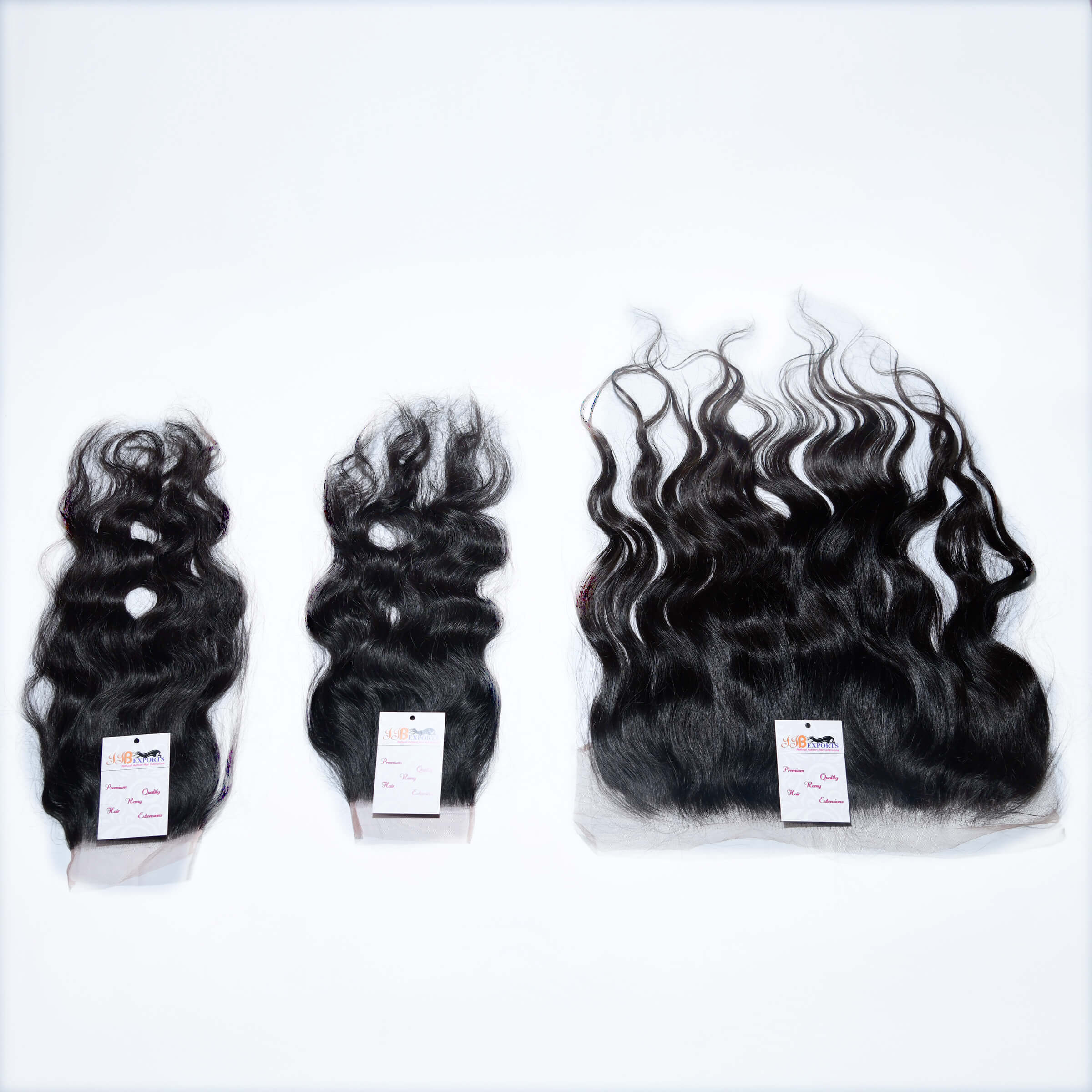 Raw Indian Virgin Human Hair Lace Frontal Clouser - Color: Natural Black