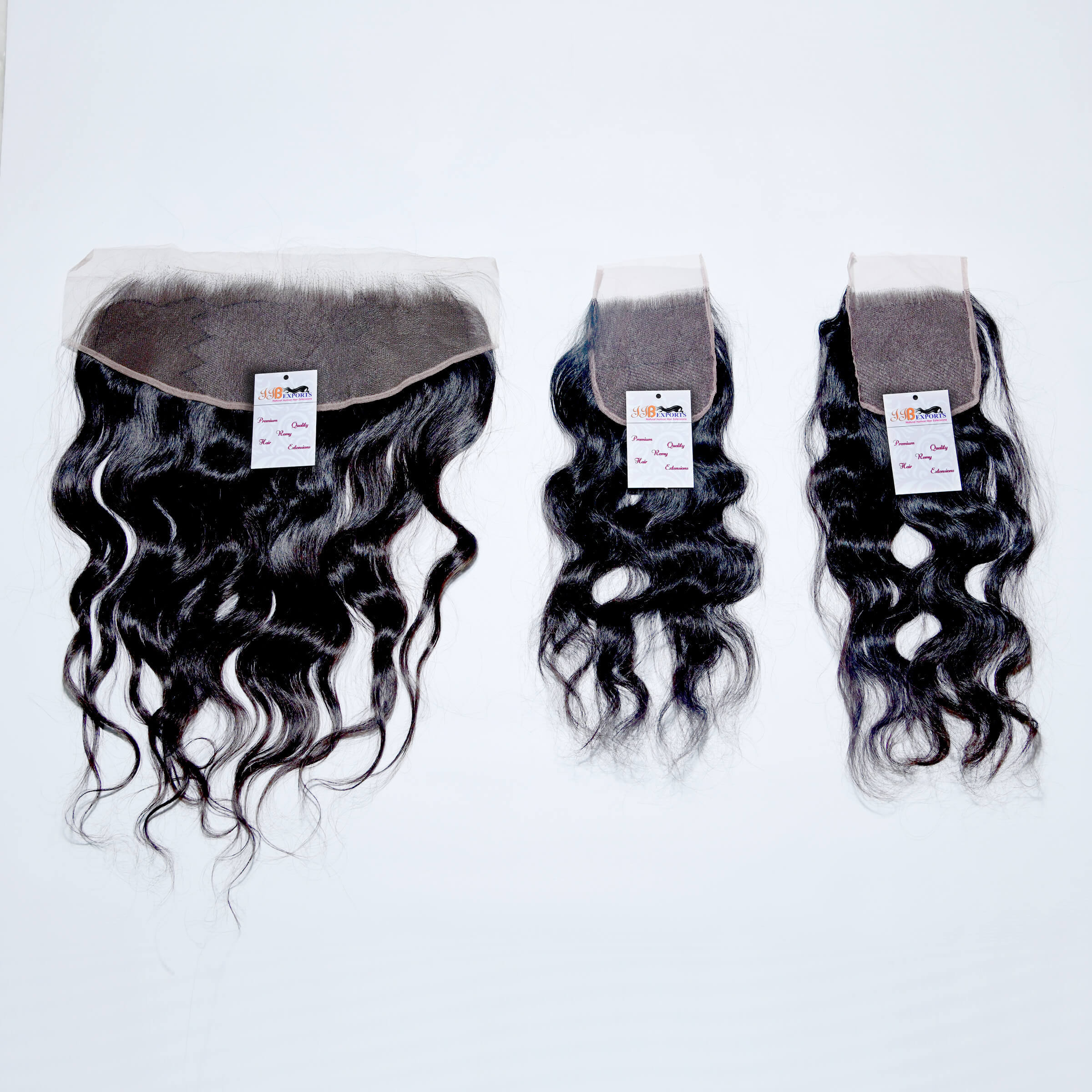 Raw Indian Virgin Human Hair Lace Frontal Clouser - Color: Natural Black