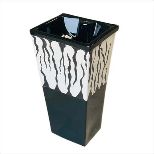 Square Pedestal Wash Basin - Graded Ceramic, Various Sizes Available | Durable, Contemporary Design, Long Lasting Sheen