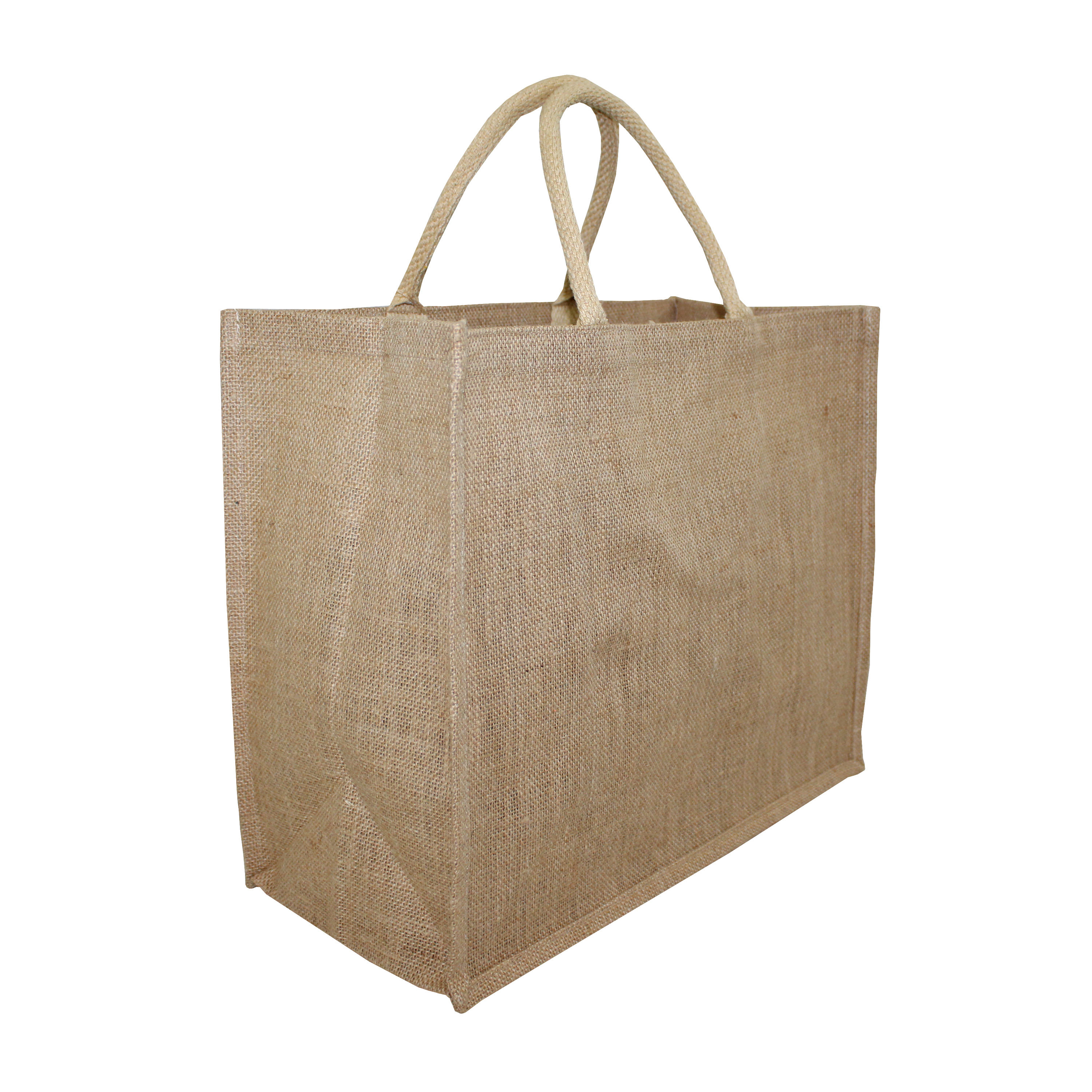 Pp Laminated Jute Shopping Bag - 36x43x18 Cm With Padded Rope Handle | Re-useable, Eco-friendly, Customized Color Options
