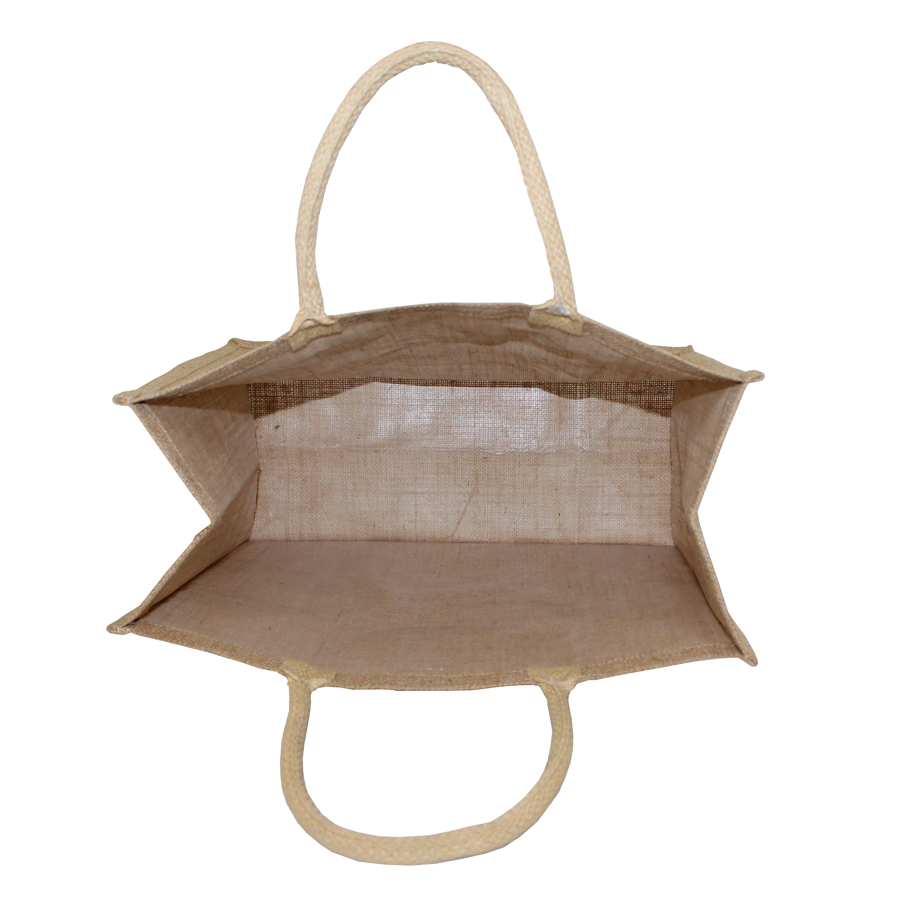 Pp Laminated Jute Shopping Bag - 36x43x18 Cm With Padded Rope Handle | Re-useable, Eco-friendly, Customized Color Options