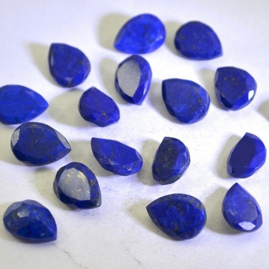 6x9mm Lapis Lazuli Faceted Pear Loose Gemstones Grade: Aaa