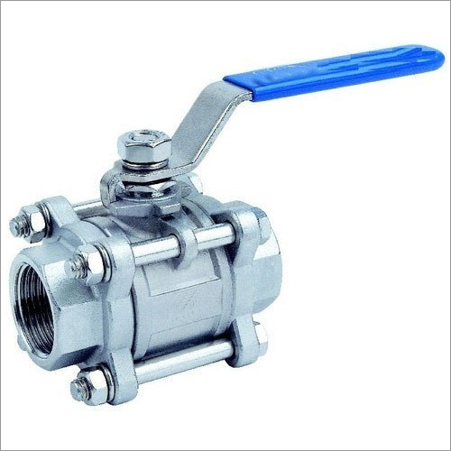 SS Ball Valves - Stainless Steel, Low Pressure | Silver Finish, Water Media, Industrial Use