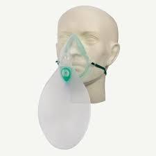 High Concentration Oxygen Mask - Medical Grade Vinyl, 600 ml Reservoir Bag | Soft, Adjustable, Odor-Free, Non-Sterile, Disposable, Waterproof, Lightweight
