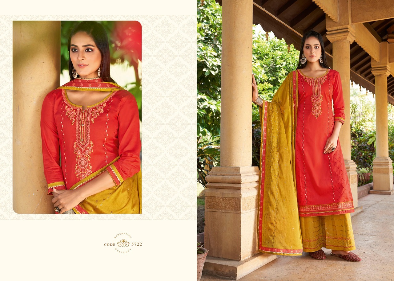 Multi Color Kessi Safari Premium Jam Silk With Embroidery Work Dress Material Catalog