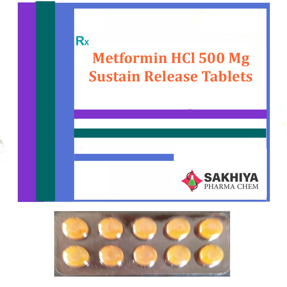 Metformin Hcl - 500mg Sustain Release Tablets | Suitable For Diabetes Mellitus Type 2 Recommended Dosage 3 Tablets/day Room Temperature Storage