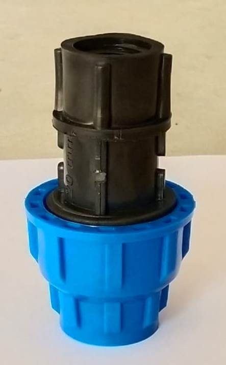Mdpe Compression Brass Threaded Fta - Plastic Material, Male Connection, Blue & Black Color | Warranty Included For Reliable Performance