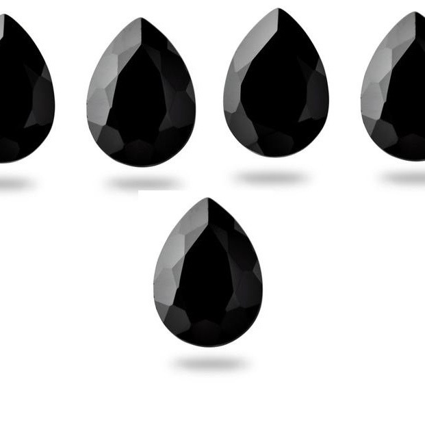 6x9mm Black Spinel Faceted Pear Loose Gemstones Grade: Aaa