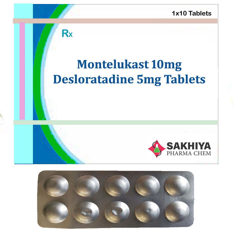 Montelukast 10mg + Desloratadine 5mg Tablets General Medicines