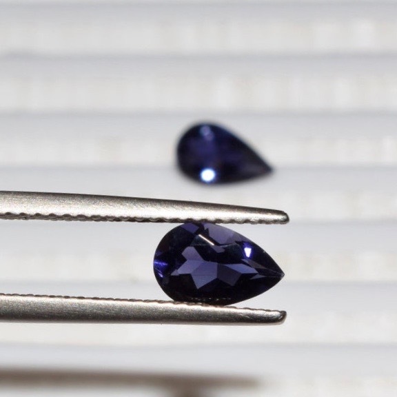 3x5mm Iolite Faceted Pear Loose Gemstones Grade: Aaa