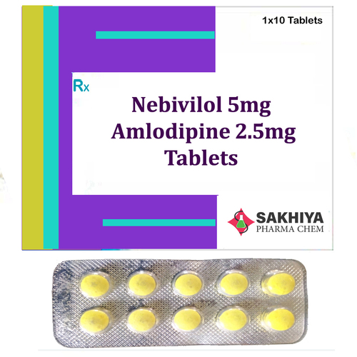 नेबिवोलोल 5Mg + Amlodipine 2.5Mg टैबलेट सामान्य दवाएं