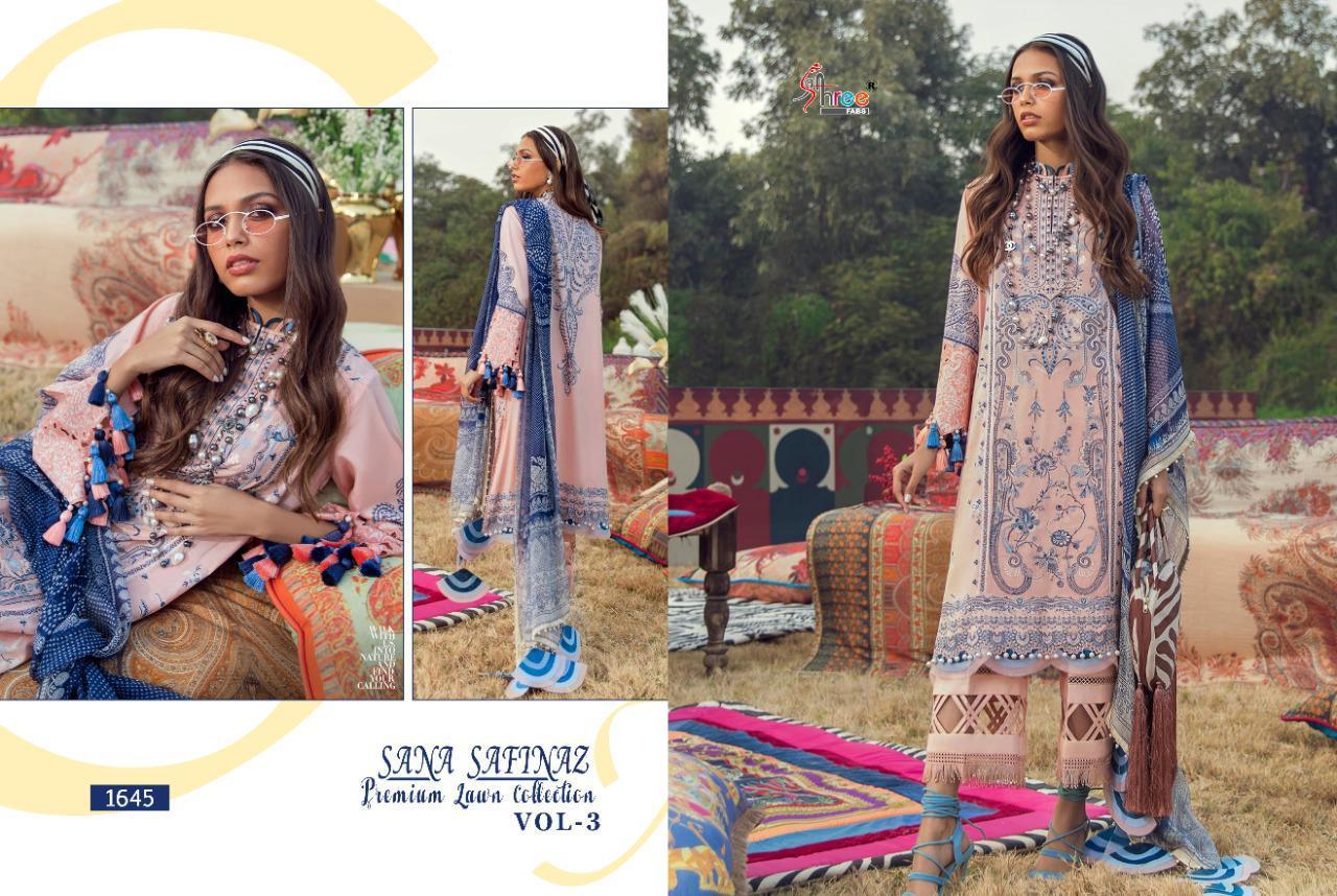 Multi Color Shree Fabs Sana Safinaz Premium Lawn Collection Vol 3 Pakistani Salwar Suit Catalog