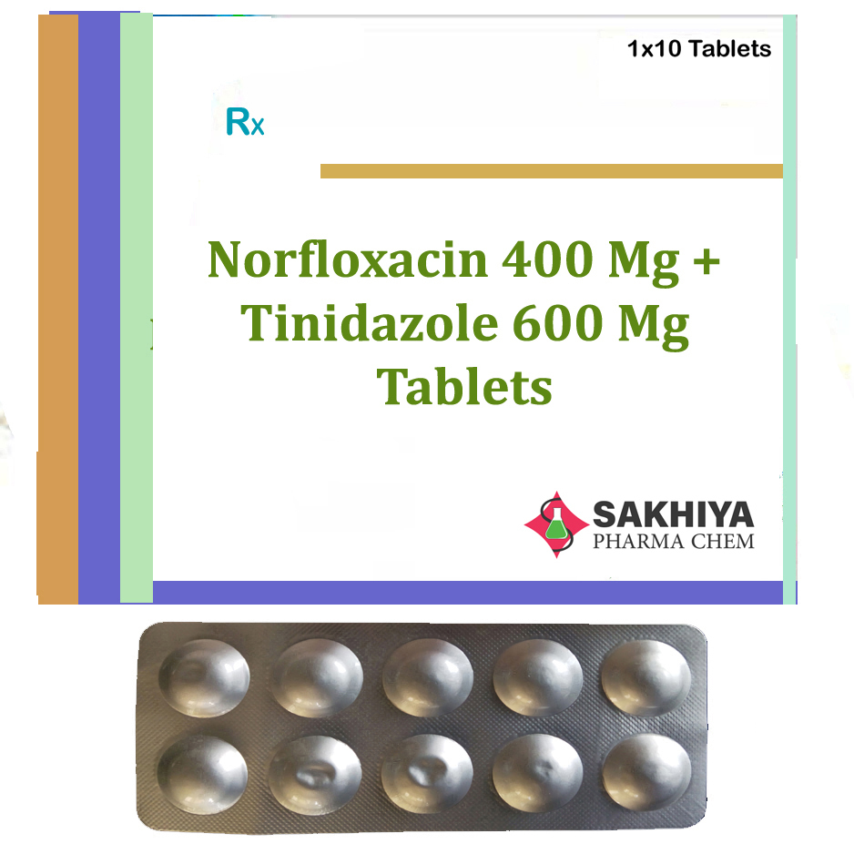 Norfloxacin 400mg + Tinidazole 600mg Tablets General Medicines