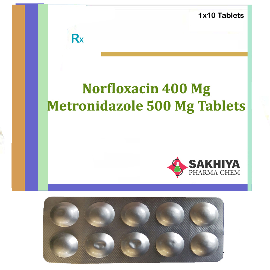 Norfloxacin 400mg + Metronidazole 500mg Tablets General Medicines