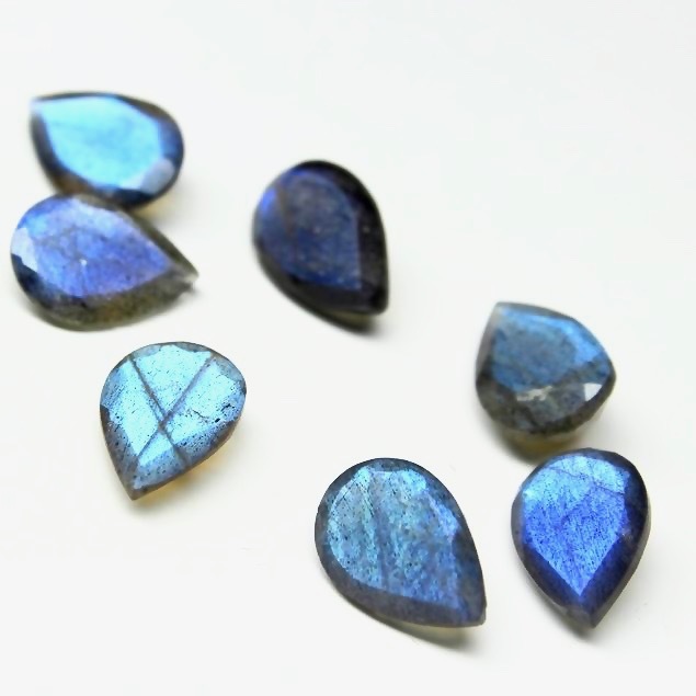 6x9mm Labradorite Faceted Pear Loose Gemstones Grade: Aaa