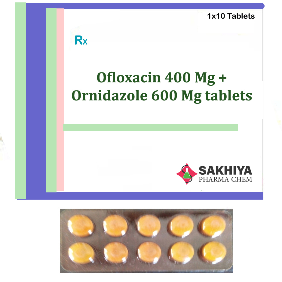 Ofloxacin 400mg + Ornidazole 600mg Tablets General Medicines