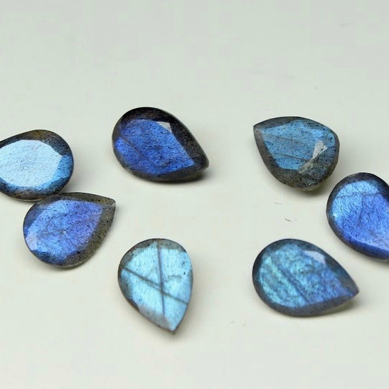 8x12mm Labradorite Faceted Pear Loose Gemstones Grade: Aaa