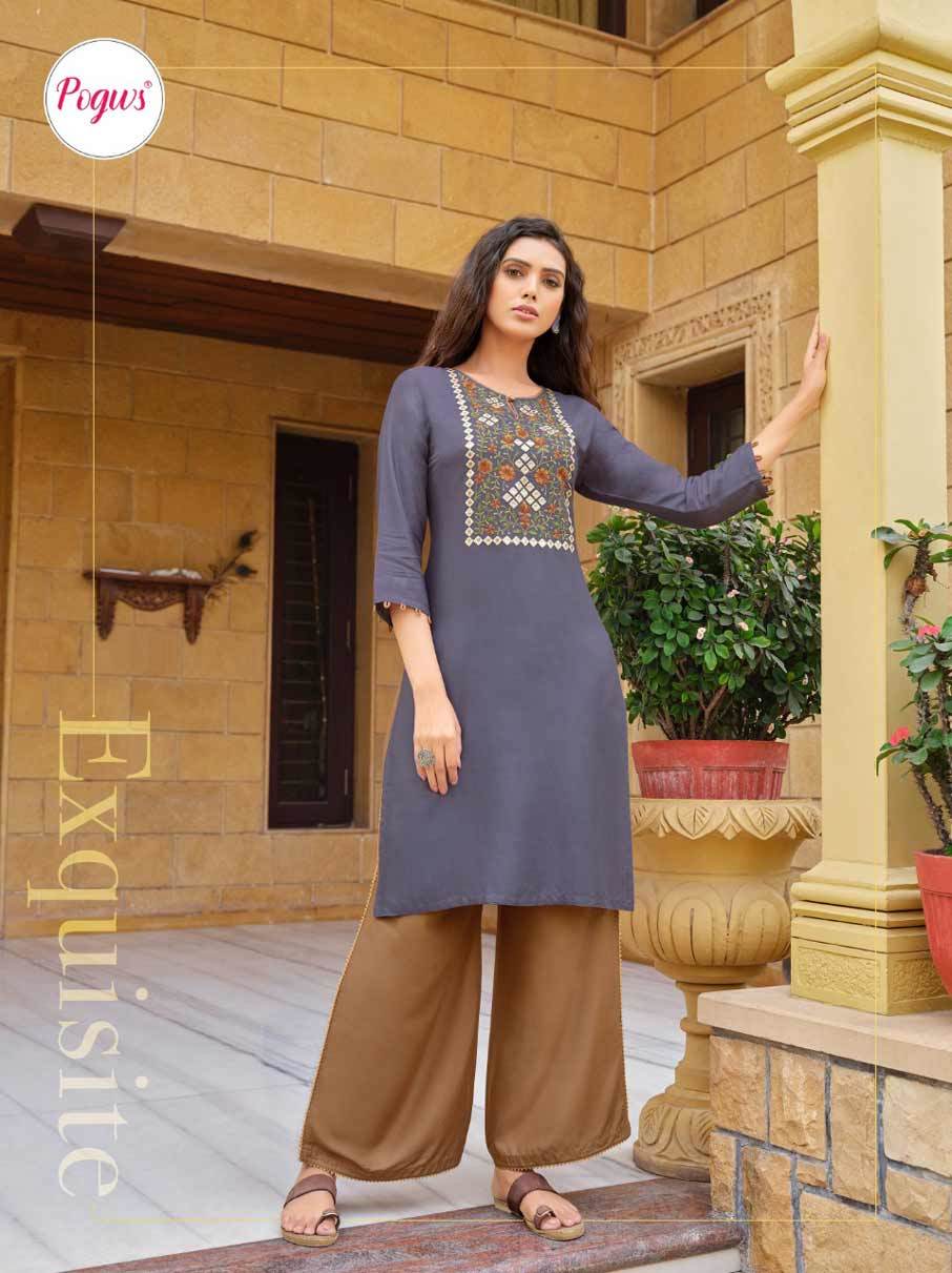 Dry Cleaning Libena Vol-1 Rayon (14kg) With Embroidery Kurtis With Pant