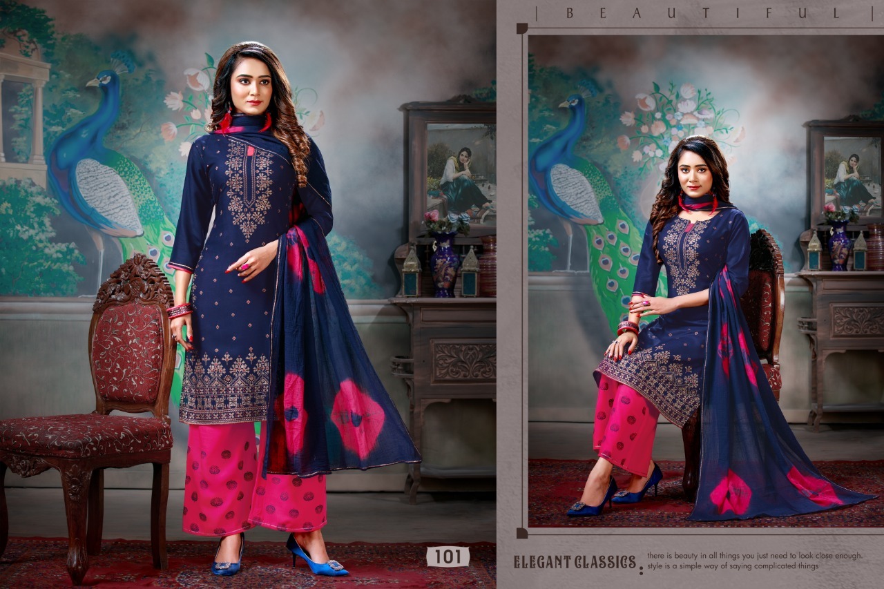 Dry Cleaning Khwaishh Rayon Slub 14 Kg Kurtis With Plazzo Dupatta