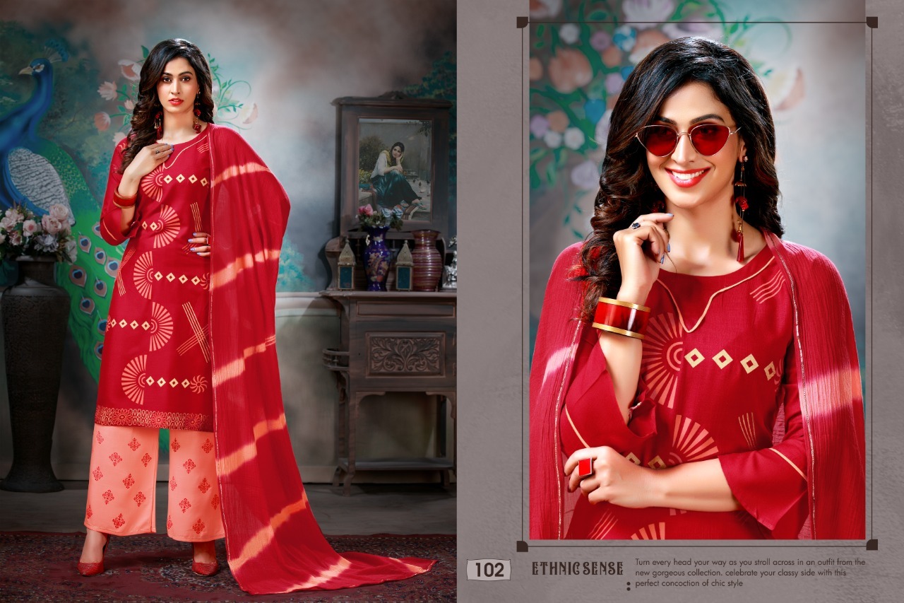 Dry Cleaning Khwaishh Rayon Slub 14 Kg Kurtis With Plazzo Dupatta