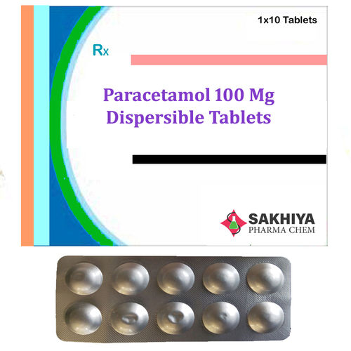 पेरासिटामोल 100mg डिस्पर्सिबल टैबलेट सामान्य दवाएं