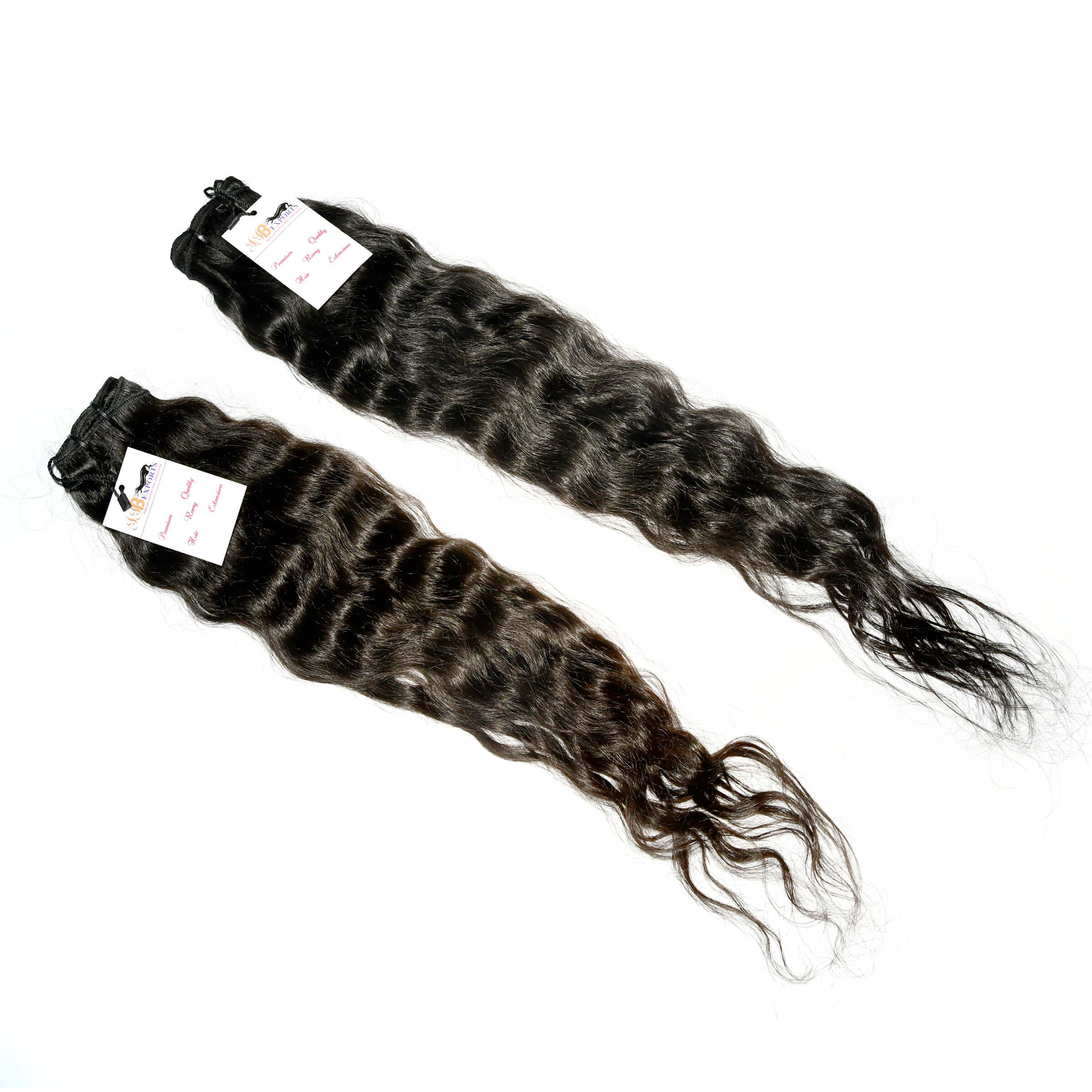 Double Wefted Deep Wave Brazilian Unprocessed Raw Virgin Deep Wave Hair - Color: Natural Black