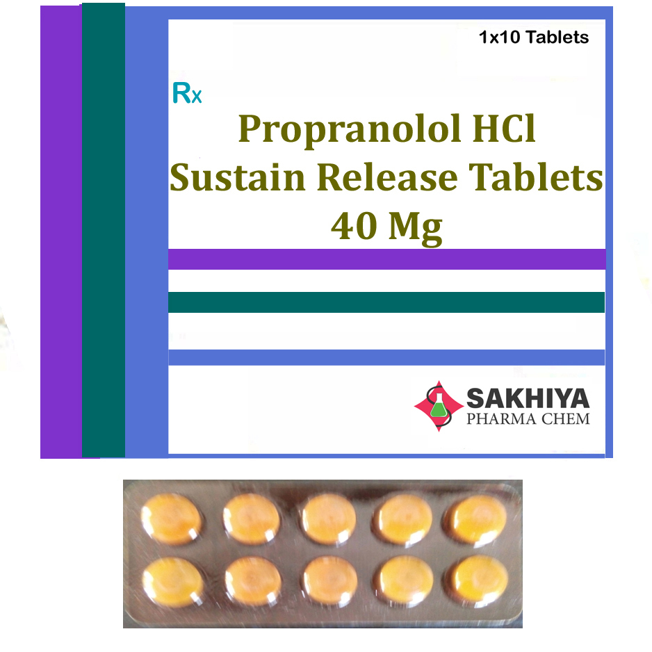 Propranolol Hcl 40mg Sustain Release Tablets General Medicines