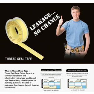 P E T Thread Seal - Pet Material, 12mm X 0.10mm X 10mtrs & 30mtrs Sizes, 15mm(1/2"), 20mm(3/4"), 25mm(1") | Round Shape, Suitable For Thread Sealing