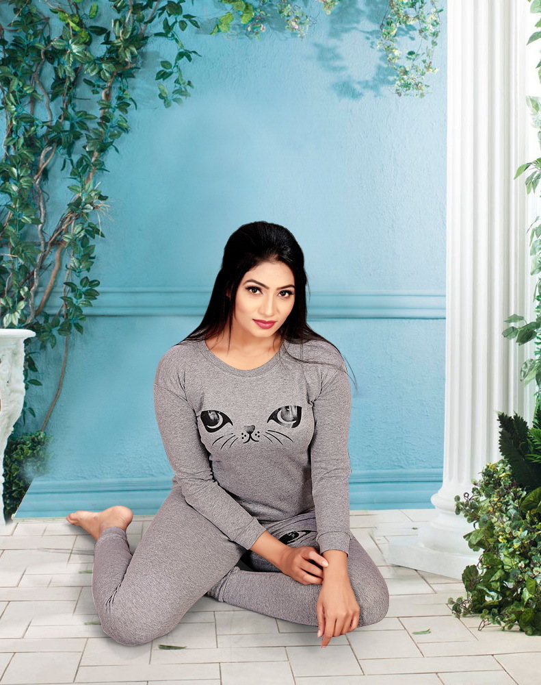 Cotton Tracksuits - Rib Cotton, Free Size (S, M, L) 26-34 Waist & Bust, Solid Color, Full Sleeves, All Season, Breathable & Washable