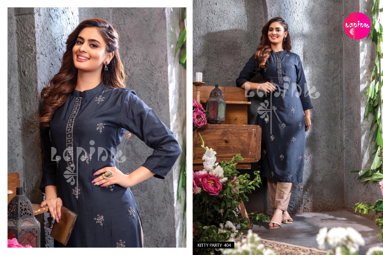 Dry Cleaning Kitty Party Vol 4 Muslin Chanderi Kurtis With Pant