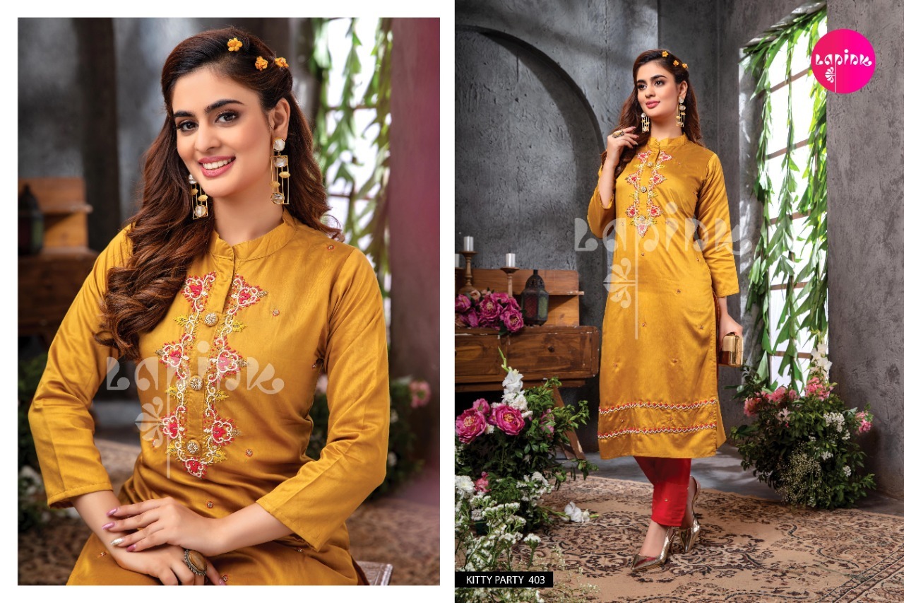 Dry Cleaning Kitty Party Vol 4 Muslin Chanderi Kurtis With Pant