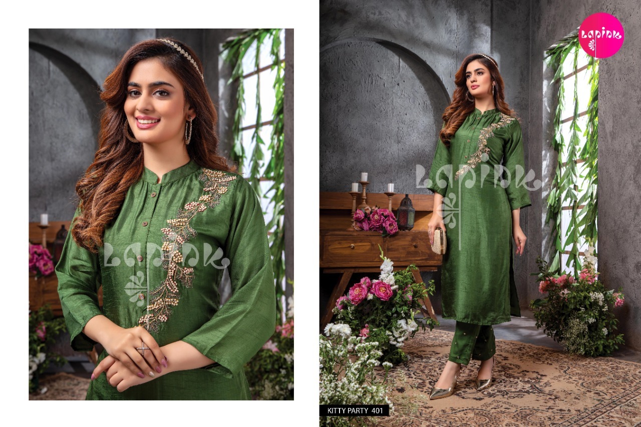 Dry Cleaning Kitty Party Vol 4 Muslin Chanderi Kurtis With Pant