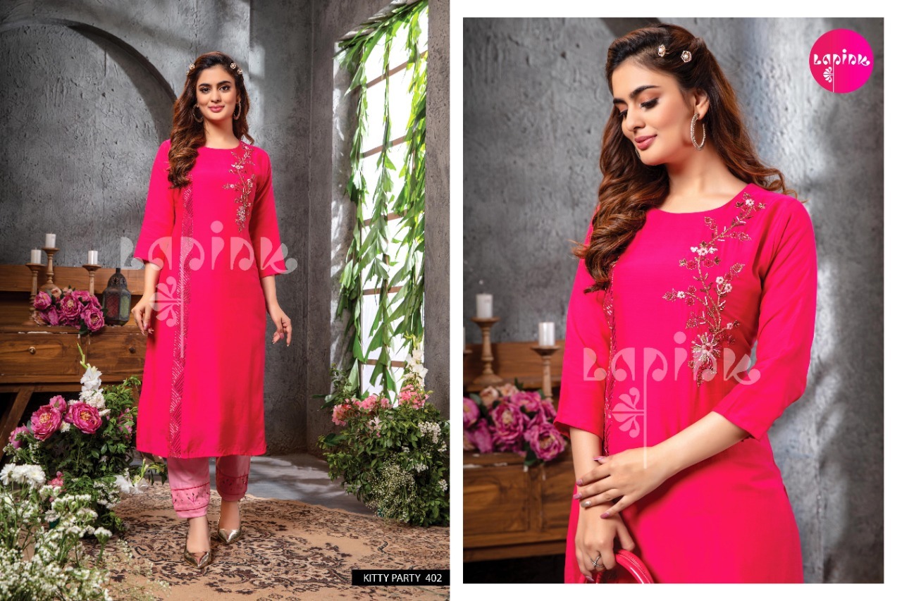 Dry Cleaning Kitty Party Vol 4 Muslin Chanderi Kurtis With Pant